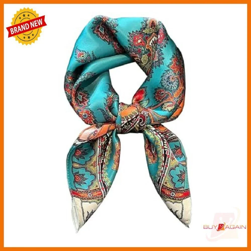 100% Mulberry Silk Square Scarf 25.6